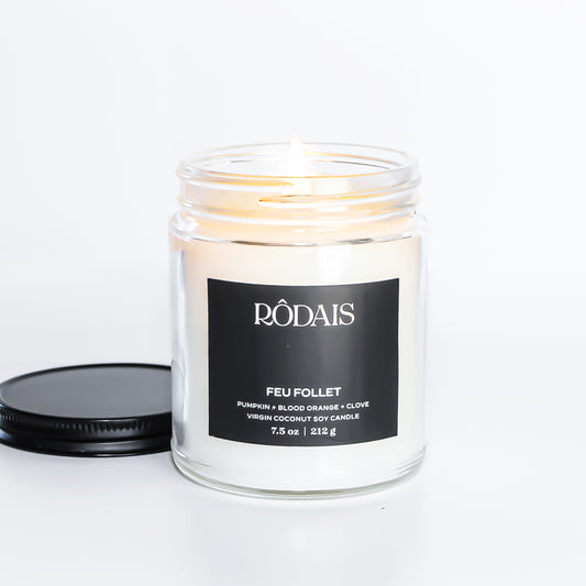 Feu Follet: Wooden Wick + Virgin Coco Soy Candle